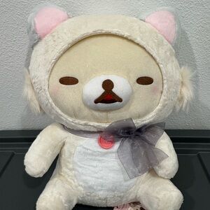 Korilakkuma Fluffy Neko Cat Dressup White Grey Large Plush RARE